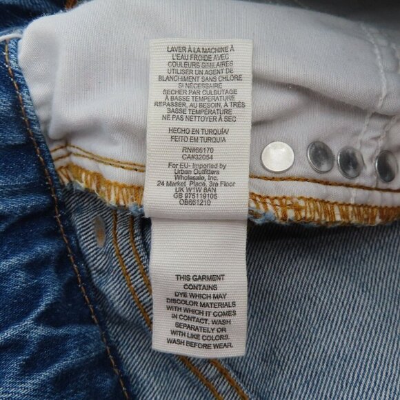 Free People Wild Rose 24 Emrboidered Floral Studded Raw Hem Denim Jean Skirt - Picture 8 of 10